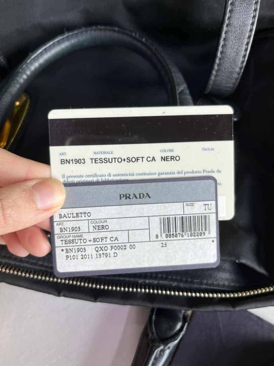 Prada Nylon Tessuto Soft Calf Two Way Tote La Bagatory