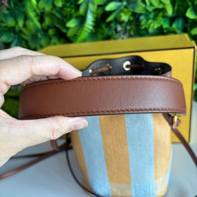 Mini Mon Tresor Multicolour Pequin Raffia and Leather - Fendi